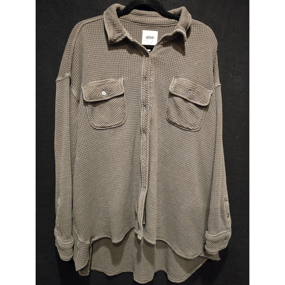 Aerie Gray Button Down Shirt